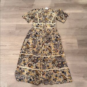 ba&sh Floral Maxi Dress - Yellow and Blue